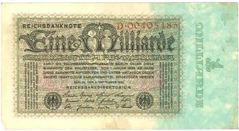 Germany – 1 billion mark, 1923